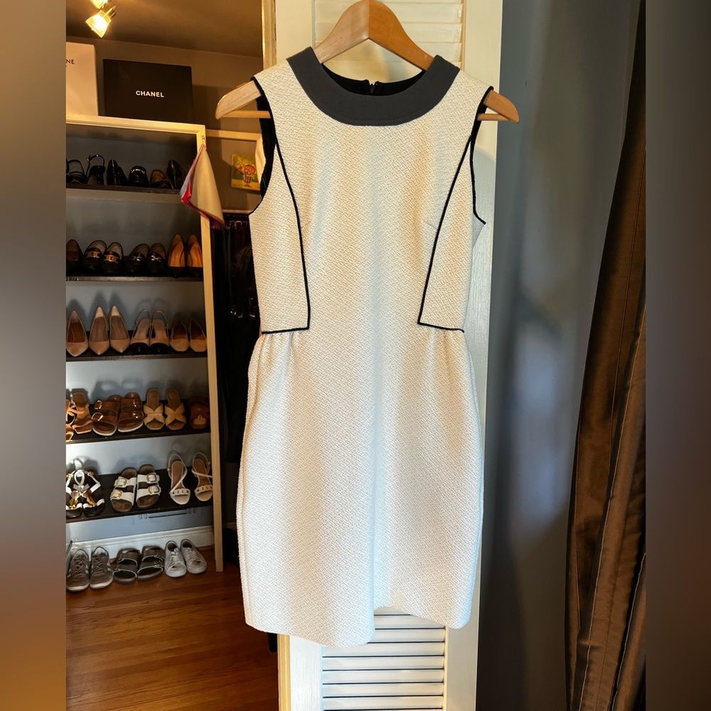 Derek Lam White Mini Dress with Black Accents